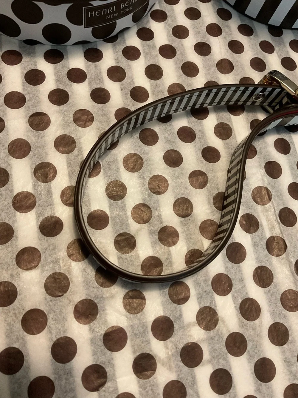 Henri Bendel Leash - Centennial Stripes with Red Trim